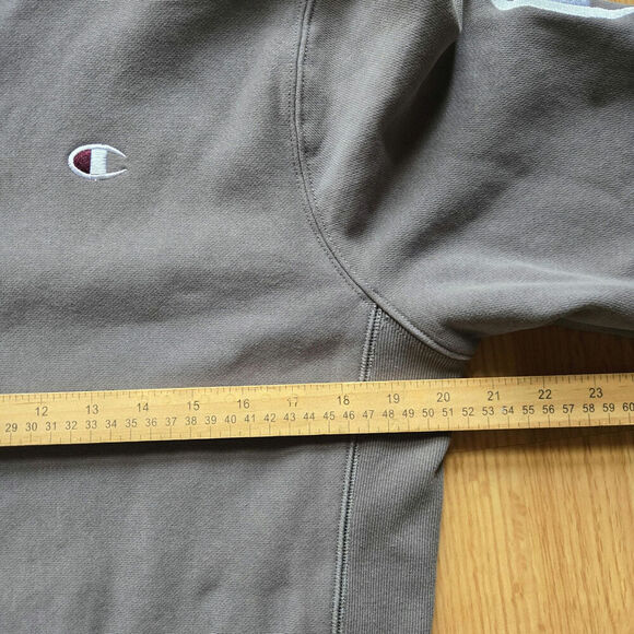 Champion Gray Embroidered Logo Crewneck Pullover Sweatshirt Unisex S Athletic - Picture 7 of 8